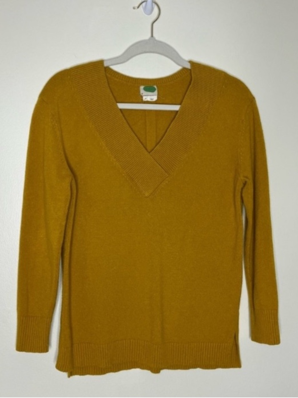 Anthropologie Galizia mustard yellow sweater S
